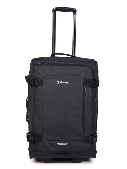 Estil Medium Fabric Suitcase Black With 2 Wheels Height 63cm