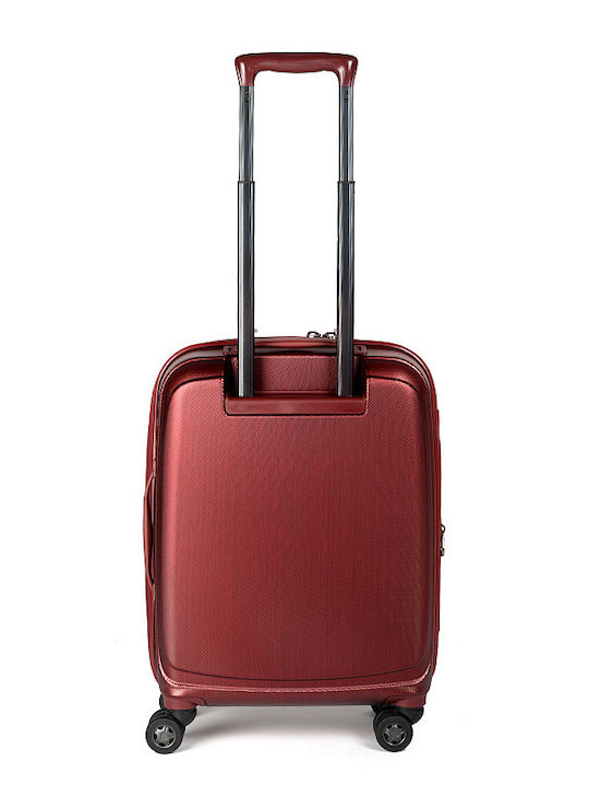 Estil Cabin Hard Suitcase Burgundy with 4 Wheels Height 55cm