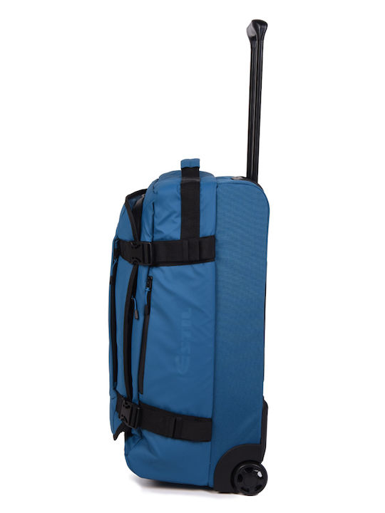 Estil Medium Fabric Blue Suitcase With 2 Wheels Height 63cm