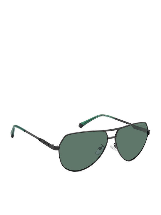 Polaroid Men's Sunglasses with Black Metal Frame and Green Polarized Lens PLD2145GSX 003/UC