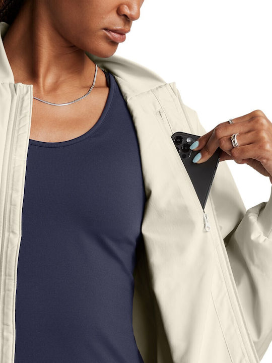 Women's Short Bomber Jacket for Winter White