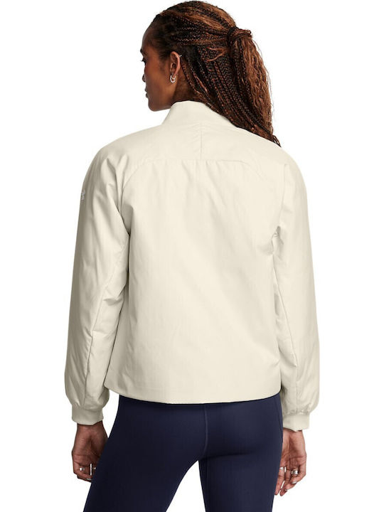Women's Short Bomber Jacket for Winter White
