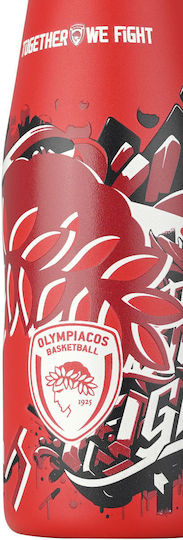 Estia Travel Flask Save the Aegean Recyclable Thermos Bottle Stainless Steel BPA Free 500ml Olympiacos BC Edition Together We Fight