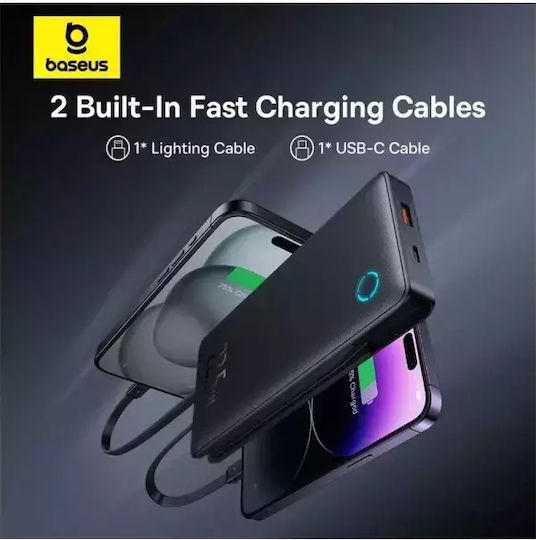 Baseus Airpow Air Lite Power Bank 10000mAh 22.5W με Θύρα USB-A και Θύρα USB-C Μαύρο