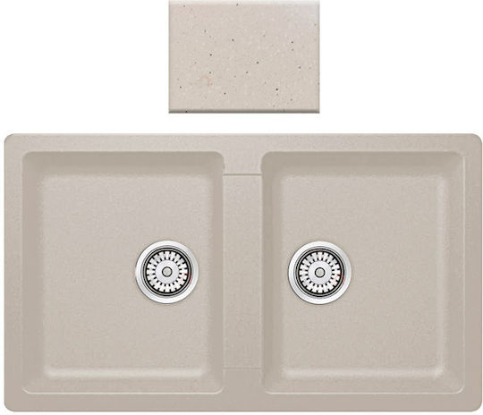 Sanitec Classic 334 Ένθετος από Συνθετικό Γρανίτη Μ86xΠ50cm Granite Cappuccino