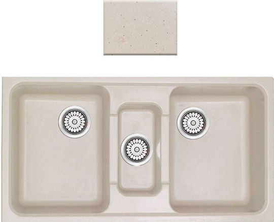 Sanitec Classic 325 Ένθετος από Συνθετικό Γρανίτη Μ96.5xΠ50.5cm Granite Cappuccino