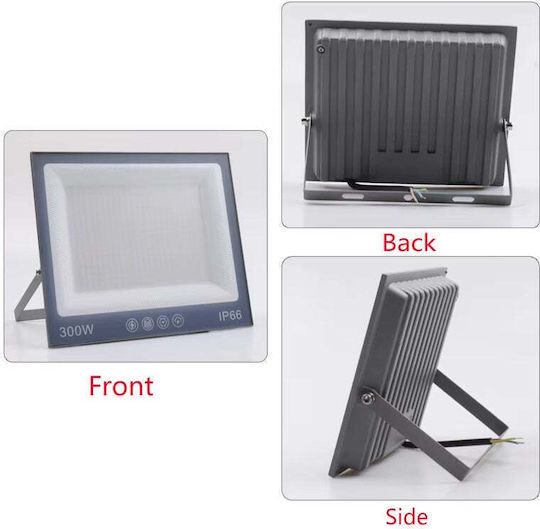 Proiector LED 300W 30000lm pentru Utilizare Exterioară sau Interioară IP66 Sticlă Mată Anti-Orbire