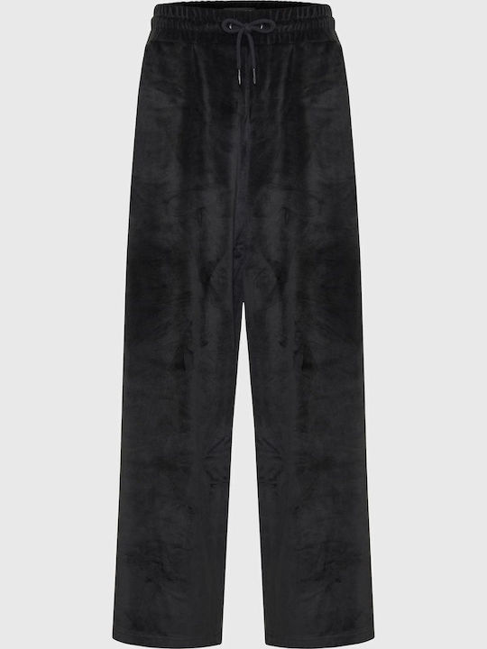 Sweatpants Flared Velvet Black