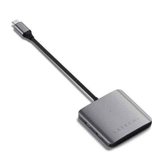 Satechi USB-C Docking Station με PD Γκρι (ST-H4CPDM)