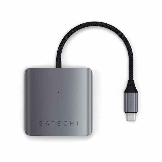 Satechi USB-C Docking Station με PD Γκρι (ST-H4CPDM)