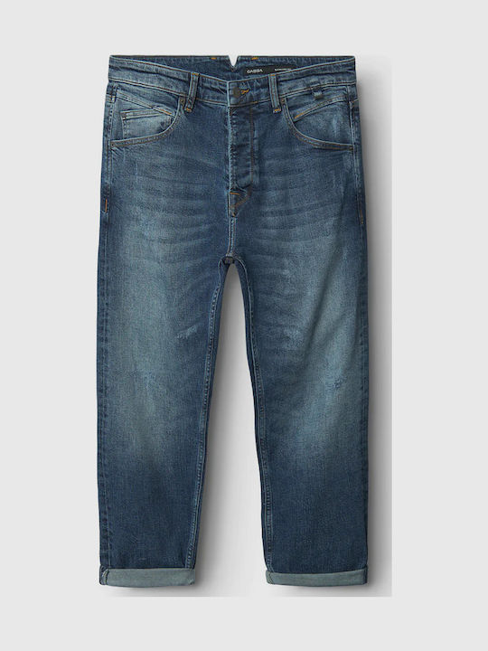 Alex Ανδρικό Παντελόνι Τζιν Ελαστικό με Relaxed Tapered Εφαρμογή Mid Blue Denim