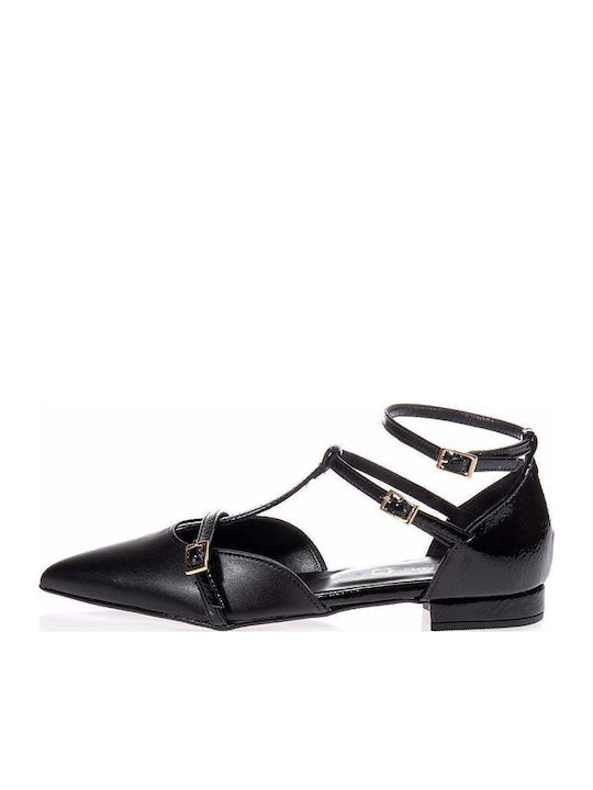 Patent Leather Pointy Ballerinas Black
