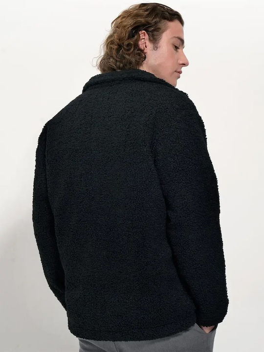 Men's Cardigan with Buttons Black