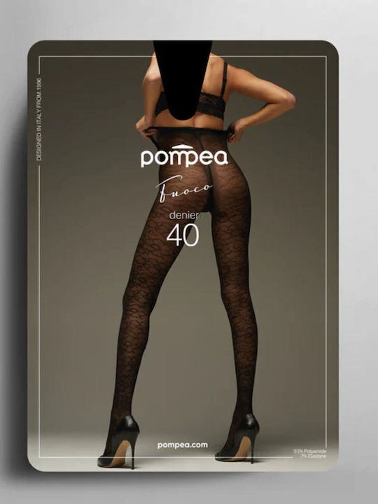 Γυναικείο Καλσόν 40 Den Μαύρο με Print