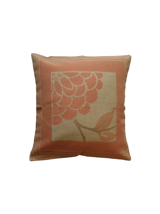 Carven Decorative Pillow Case from 100% Cotton Terracotta 2pcs 45x45cm