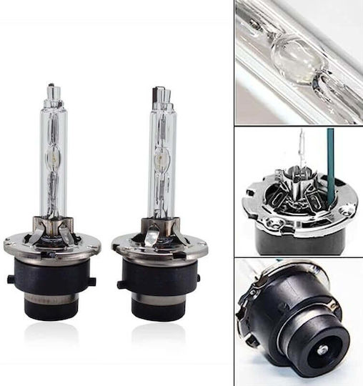Becuri Xenon D2s 35w 12v 6000k Flanșă Metalică 3200lm Lumină Albă-Reliefată