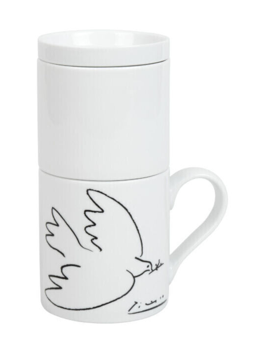 Konitz Mug from Porcelain with Lid White 370ml