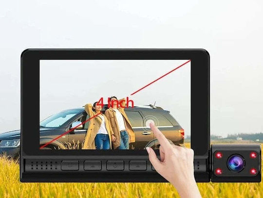 Triple Automatic DVR Camera Touch Screen Video Full HD 1080x1920 Motion Sensor Black