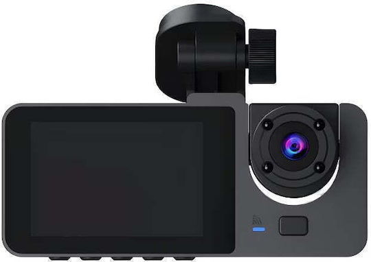Cameră auto triplă DVR Full-HD ecran IPS 2.35" 170° WDR senzor de mișcare G-Sensor negru