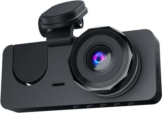 Cameră auto triplă DVR Full-HD ecran IPS 2.35" 170° WDR senzor de mișcare G-Sensor negru