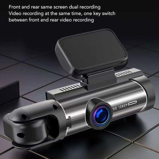 Cameră auto dublă DVR 3.16" Full HD 1080p G-Sensor IR 170° Argintiu