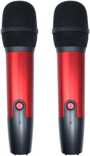 Boxă Karaoke cu Microfoane Wireless și Efecte de Iluminare Roșii