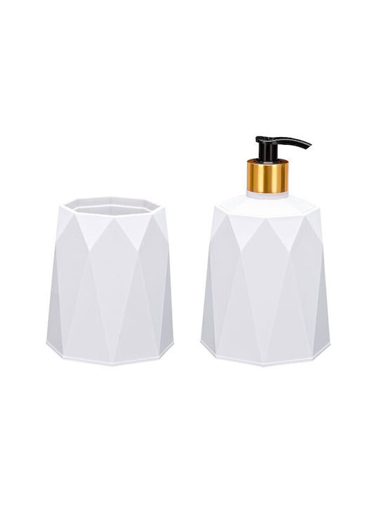 Viosarp Plastic Bathroom Accessory Set Beige 2pcs