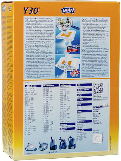 Swirl Y 30 Mp Plus Airspace Sac Aspirator 5buc Compatibil cu Aspirator LG