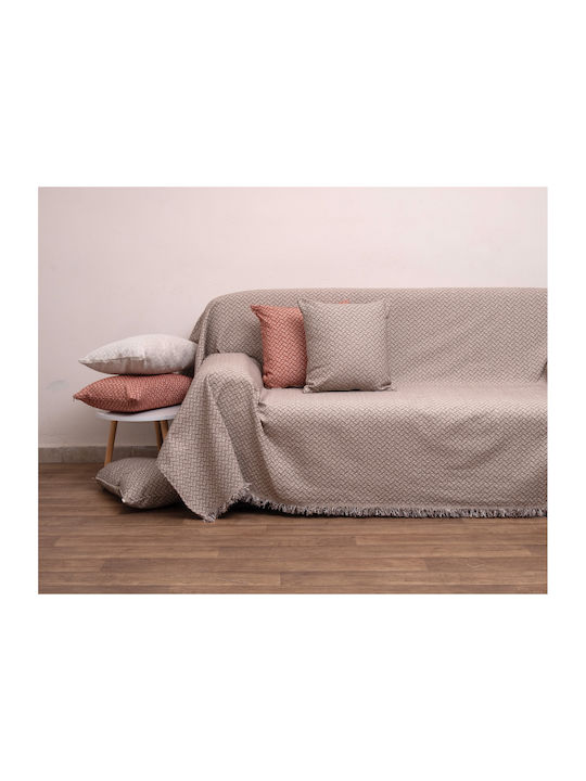 Viopros Four-Seater Sofa Throw Chenille 180x320cm Linen