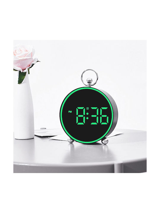 Ceas de Masă și Perete Digital cu Alarmă, Funcție Snooze, Lumină LED, Mod Noapte, Control Vocal, USB
