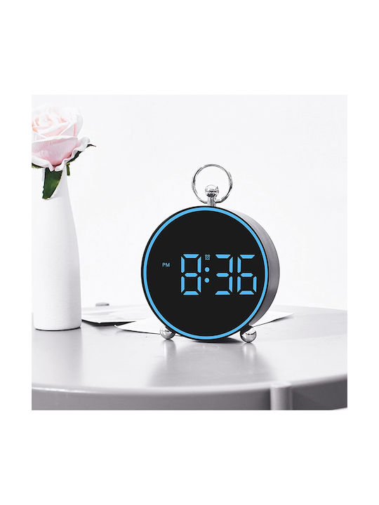 Ceas de Masă și Perete Digital cu Alarmă, Funcție Snooze, Lumină LED, Mod Noapte, Control Vocal, USB
