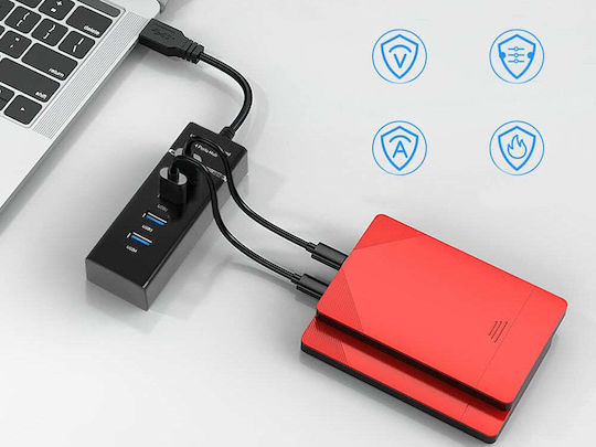 Usb Hub 4 Usb 3.0 Ports Transfer Speed Up To 5gbps