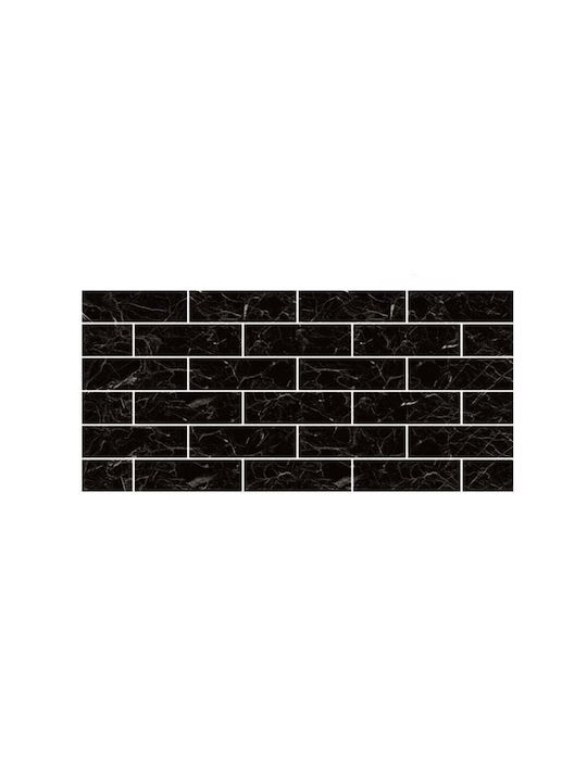 Set de 5 X Tapet Decorativ Autocolant Spumă Moale Lavabil Adeziv Puternic Instalare Ușoară 30x60cm Model Marmură Neagră