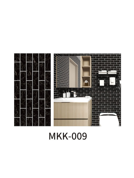 Set de 5 X Tapet Decorativ Autocolant Spumă Moale Lavabil Adeziv Puternic Instalare Ușoară 30x60cm Model Marmură Neagră