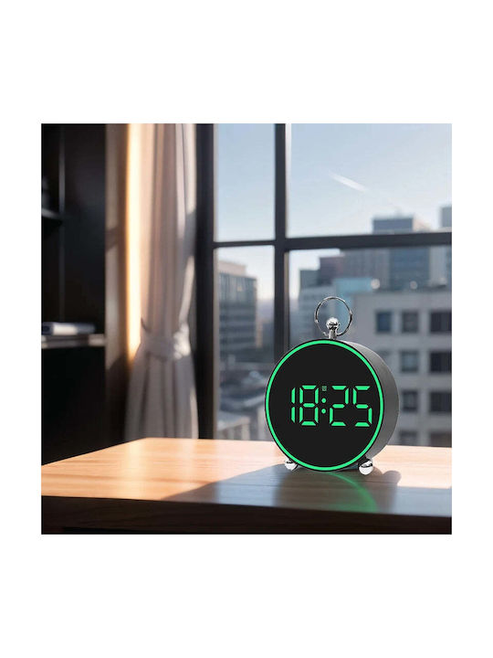 Ceas de Masă și Perete Digital cu Alarmă, Funcție Snooze, Lumină LED, Mod Noapte, Control Vocal, USB