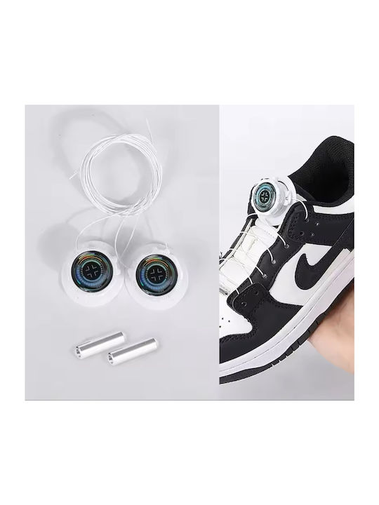 Automatic No Tie Shoelaces Lazy No Tie Shoe Laces White 2pcs