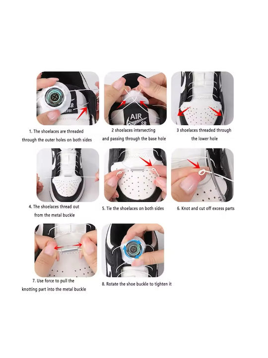 Automatic No Tie Shoelaces Lazy No Tie Shoe Laces White 2pcs