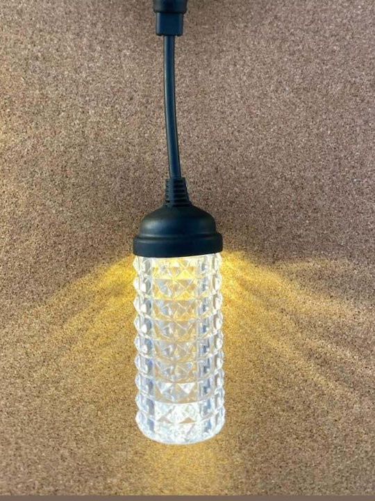 Ghirlandă de iluminat exterior 10 becuri LED IP44 lumină alb cald lungime 10m