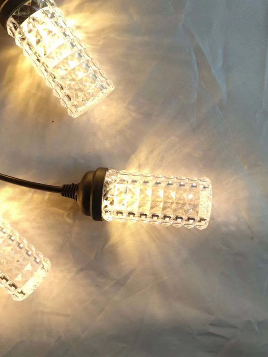 Ghirlandă de iluminat exterior 10 becuri LED IP44 lumină alb cald lungime 10m