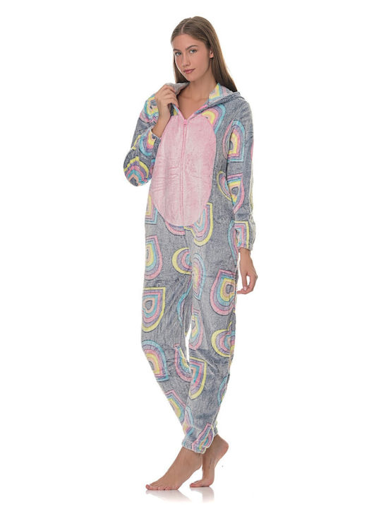 Lido Underwear Winter Women's Onesie Pyjama Gray