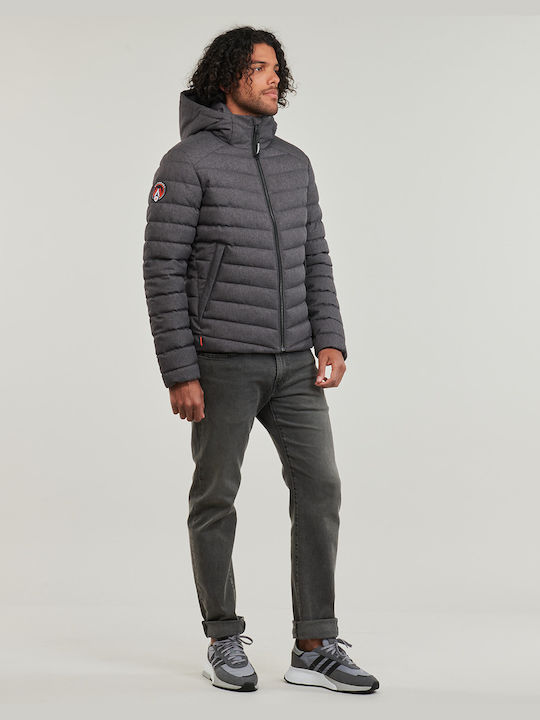 Superdry Tweed Fuji Jacket Puffer Gray