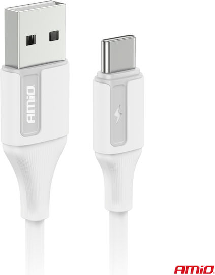 AMiO USB 2.0 Кабел USB-C Мъжки - USB-A Бял 2м 03918