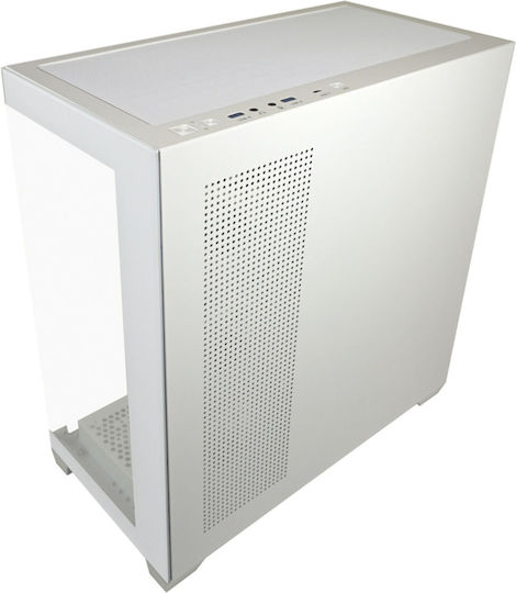LC-Power Seamless_Pale_X Gaming Midi-Turm Computergehäuse mit Seitenfenster und RGB-Beleuchtung Weiß