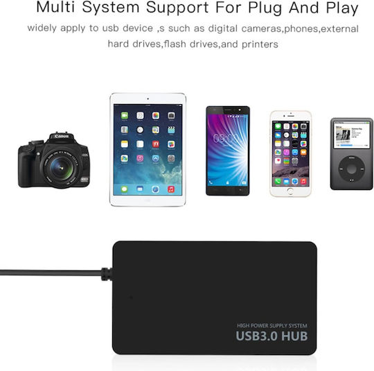 ATC USB 3.0 Хъб 4 порта с връзка USB-A Черен