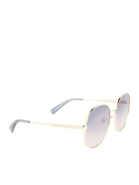 Longchamp Unisex Sunglasses with Gold Metal Frame and Purple Gradient Lens LO161S 704