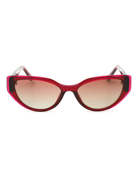 Guess Women's Sunglasses with Red Plastic Frame and Red Gradient Lens GU7910 69T