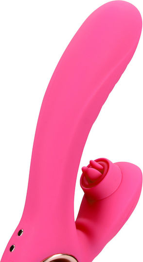 Tongue Flickering Heating Vibrator Kaninchen Rosa