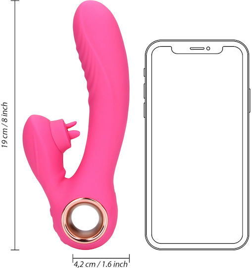 Tongue Flickering Heating Vibrator Kaninchen Rosa