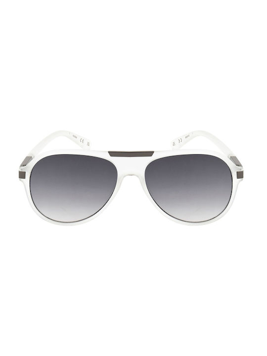 Guess Men's Sunglasses with Transparent Frame and Gray Lens GF0237 27B