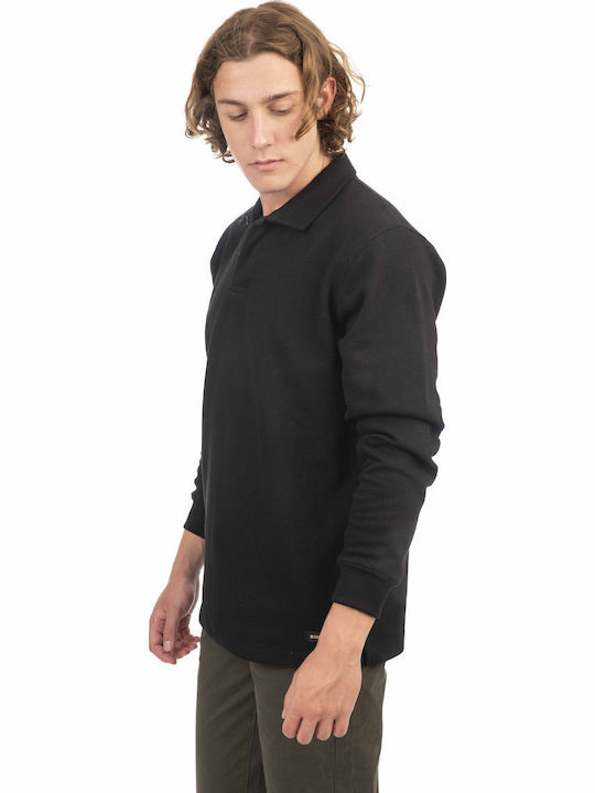 Long Sleeve Black Polo Shirt